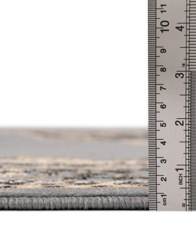 Gray 4' 1 x 6' 1 Reza Rectangle Area Rug 100% Polypropylene Easy Clean Traditional Motif Classic Carpet for Home Interiors for Sale at Rug Engine