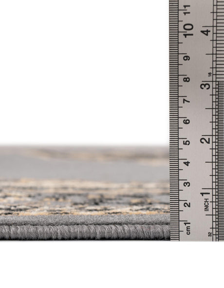 Gray 5' 3 x 8' Reza Rectangle Area Rug 100% Polypropylene Easy Clean Traditional Motif Classic Carpet for Home Interiors for Sale at Rug Engine