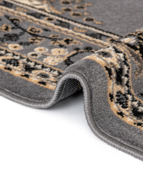 Gray 7' 10 x 10' Reza Rectangle Area Rug 100% Polypropylene Easy Clean Traditional Motif Classic Carpet for Home Interiors for Sale at Rug Engine