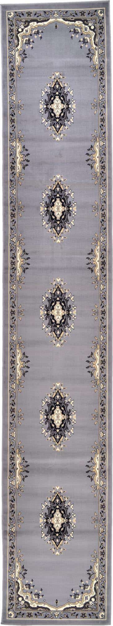 Gray 3' 1 x 16' 5 Reza Runner Area Rug 100% Polypropylene Easy Clean Traditional Motif Classic Carpet for Home Interiors for Sale at Rug Engine