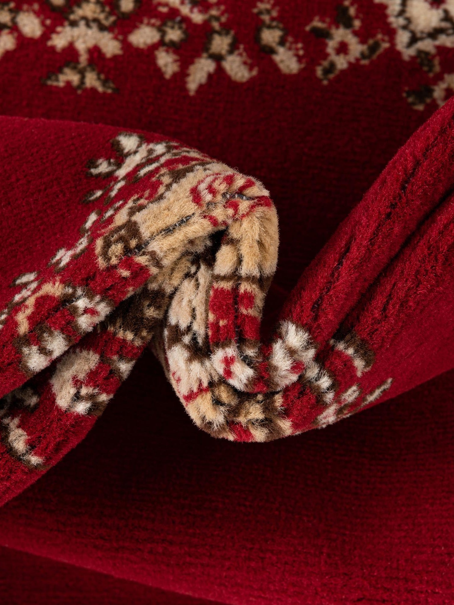 Burgundy 2' x 3' 1 Reza Rectangle Area Rug 100% Polypropylene Easy Clean Traditional Motif Classic Carpet for Home Interiors for Sale at Rug Engine