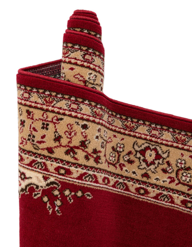 Burgundy 4' 1 x 6' 1 Reza Rectangle Area Rug 100% Polypropylene Easy Clean Traditional Motif Classic Carpet for Home Interiors for Sale at Rug Engine