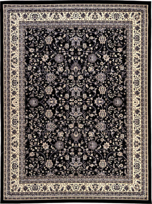Black 10' x 13' 1 Sialk Hill Rectangle Area Rug 100% Polypropylene Durable Easy Clean Classic Traditional Design Carpet for Interior Design for Sale at Rug Engine