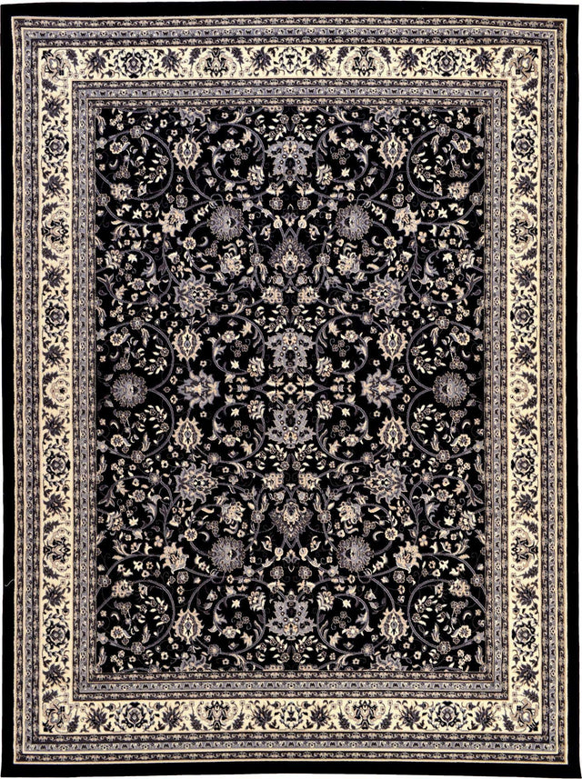 Black 10' x 13' 1 Sialk Hill Rectangle Area Rug 100% Polypropylene Durable Easy Clean Classic Traditional Design Carpet for Interior Design for Sale at Rug Engine