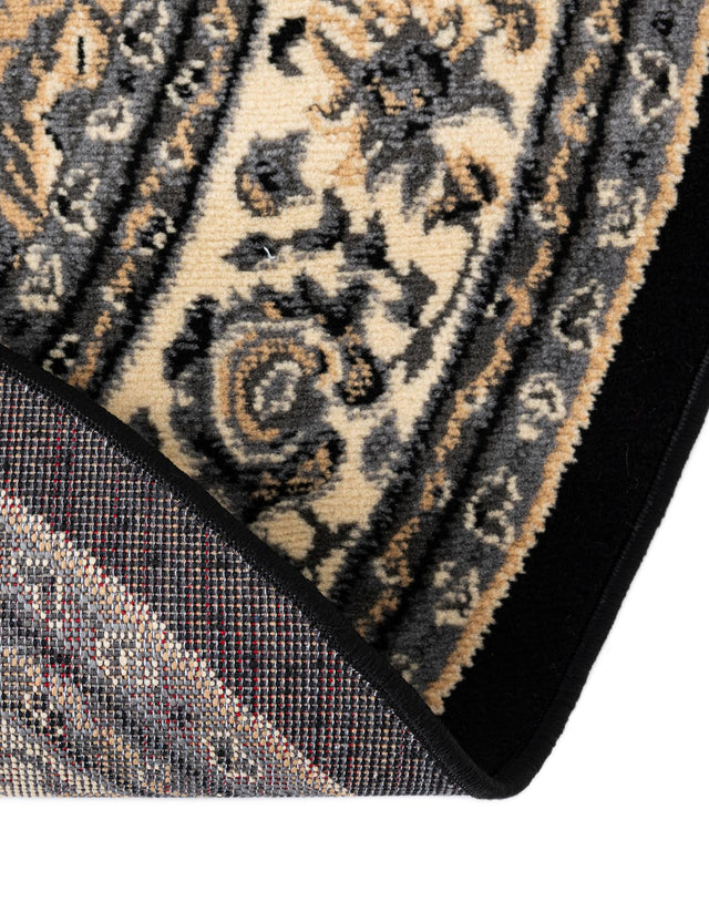 Black 6' 1 x 6' 1 Sialk Hill Round Area Rug 100% Polypropylene Durable Easy Clean Classic Traditional Design Carpet for Interior Design for Sale at Rug Engine