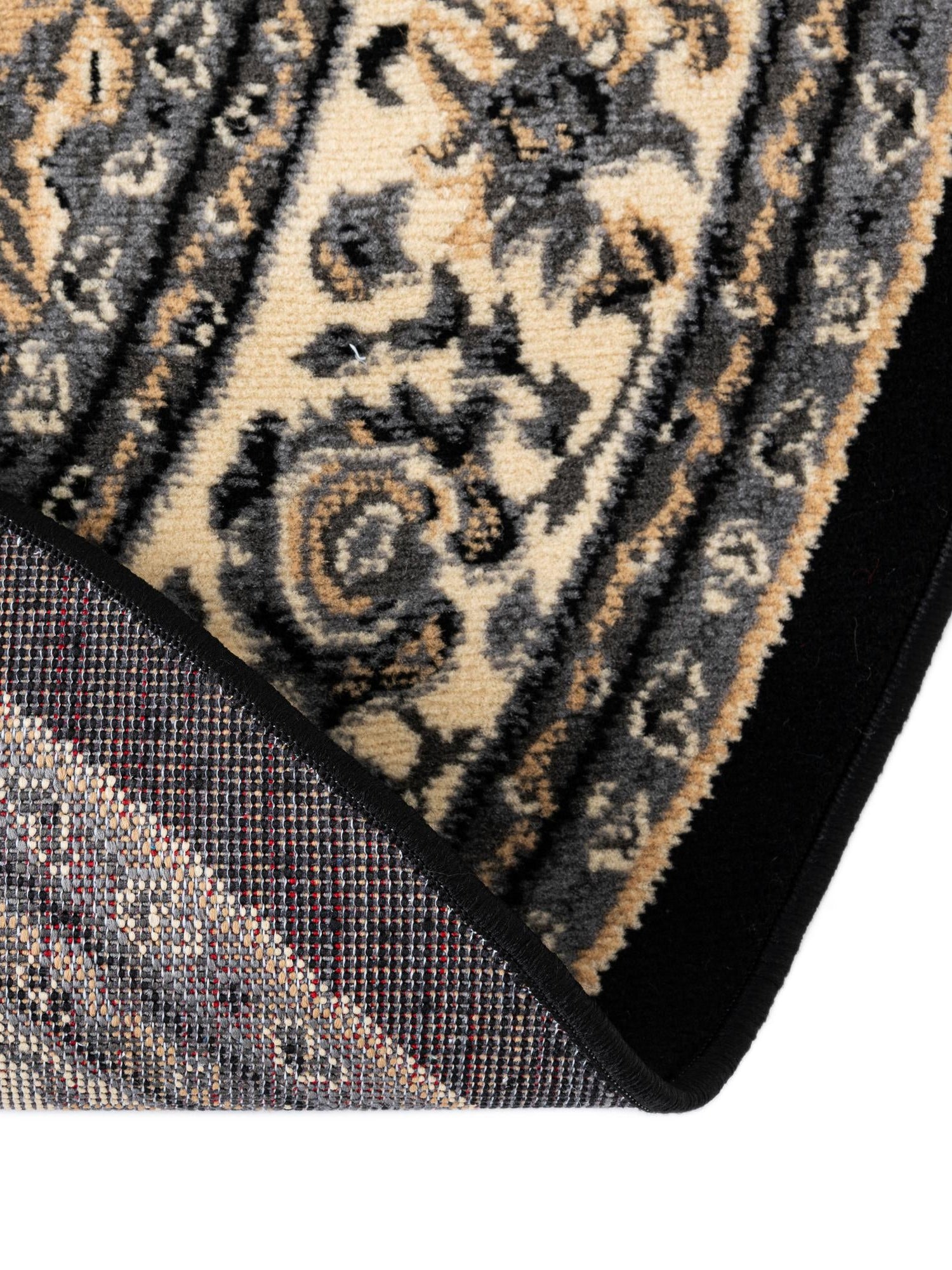 Black 3' 1 x 3' 1 Sialk Hill Round Area Rug 100% Polypropylene Durable Easy Clean Classic Traditional Design Carpet for Interior Design for Sale at Rug Engine