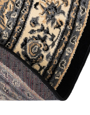 Black 3' 1 x 3' 1 Sialk Hill Round Area Rug 100% Polypropylene Durable Easy Clean Classic Traditional Design Carpet for Interior Design for Sale at Rug Engine