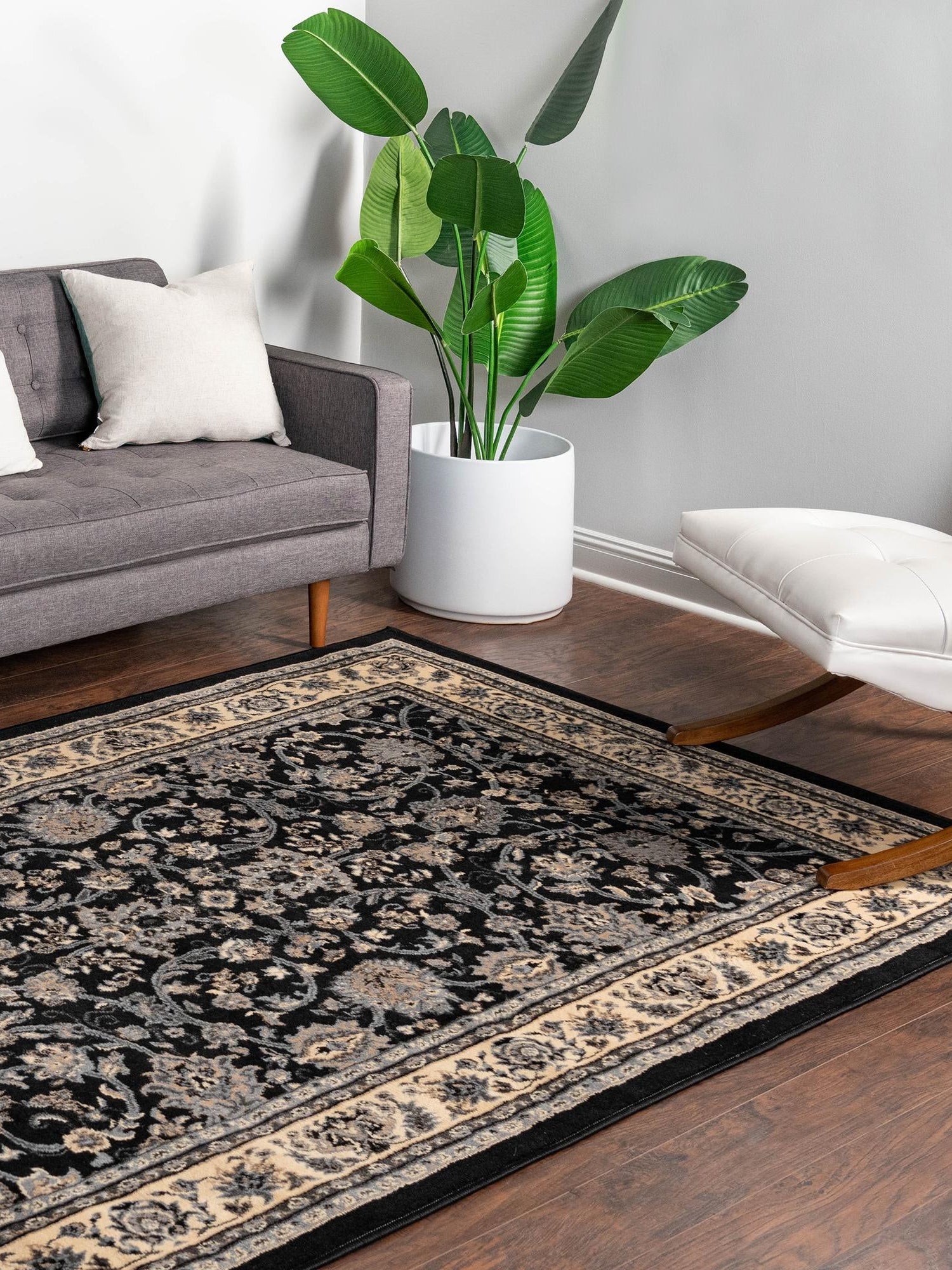 Black 2' x 3' 1 Sialk Hill Rectangle Area Rug 100% Polypropylene Durable Easy Clean Classic Traditional Design Carpet for Interior Design for Sale at Rug Engine