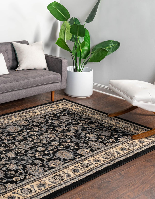 Black 2' x 3' 1 Sialk Hill Rectangle Area Rug 100% Polypropylene Durable Easy Clean Classic Traditional Design Carpet for Interior Design for Sale at Rug Engine
