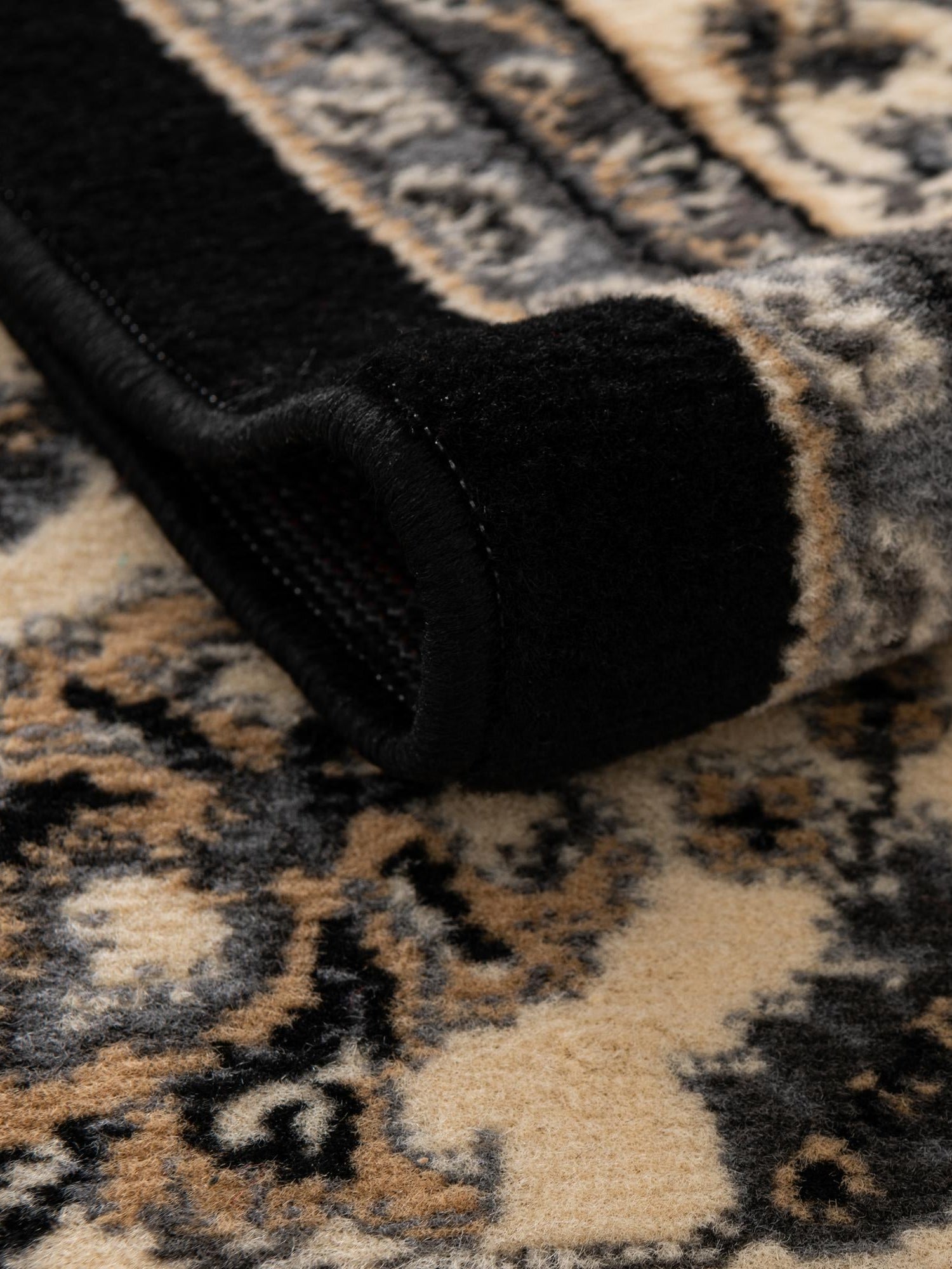 Black 5' 3 x 8' Sialk Hill Rectangle Area Rug 100% Polypropylene Durable Easy Clean Classic Traditional Design Carpet for Interior Design for Sale at Rug Engine