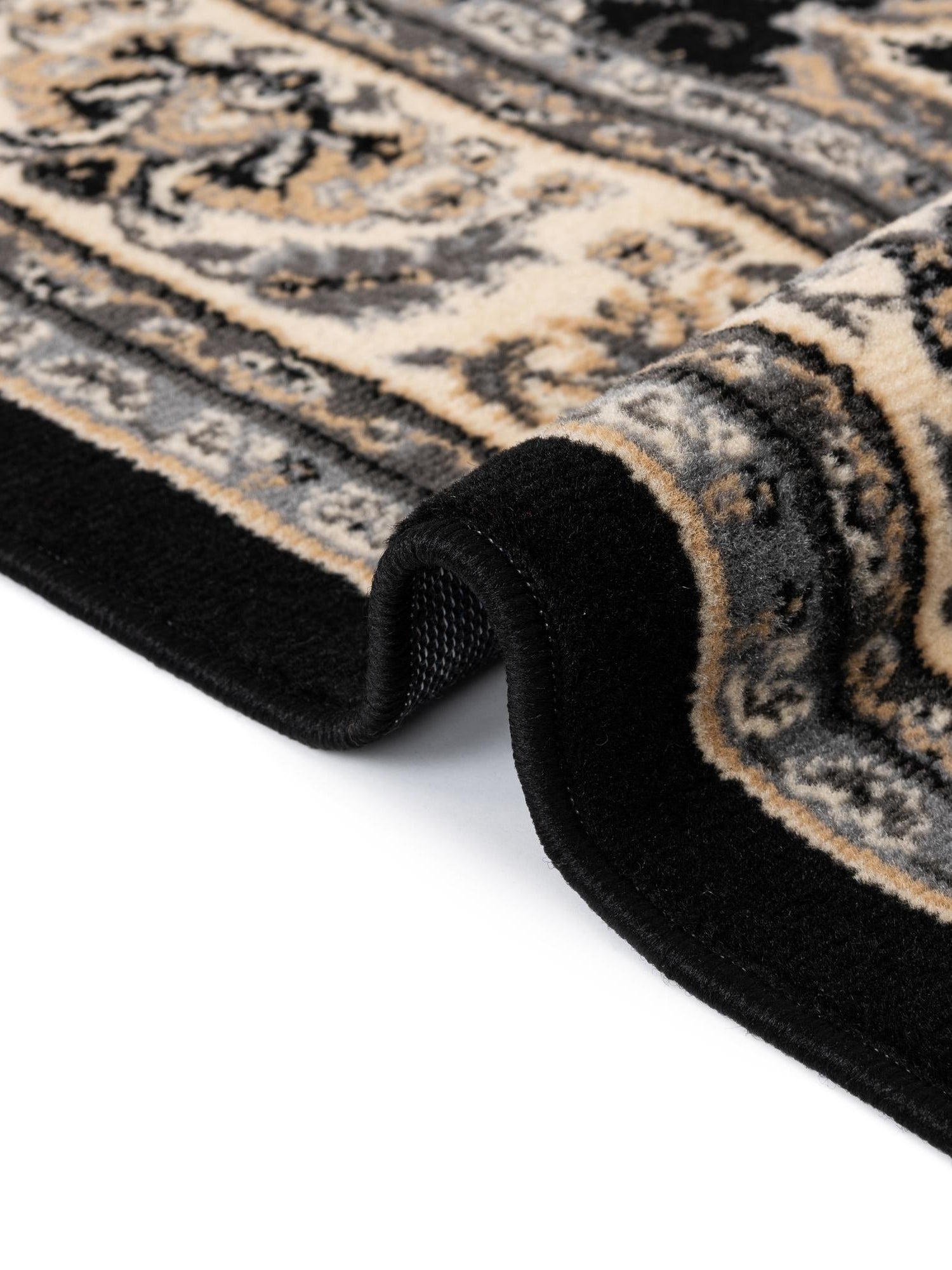 Black 7' 1 x 10' Sialk Hill Rectangle Area Rug 100% Polypropylene Durable Easy Clean Classic Traditional Design Carpet for Interior Design for Sale at Rug Engine