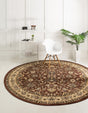 Brown 5' 3 x 5' 3 Sialk Hill Round Area Rug 100% Polypropylene Durable Easy Clean Classic Traditional Design Carpet for Interior Design for Sale at Rug Engine
