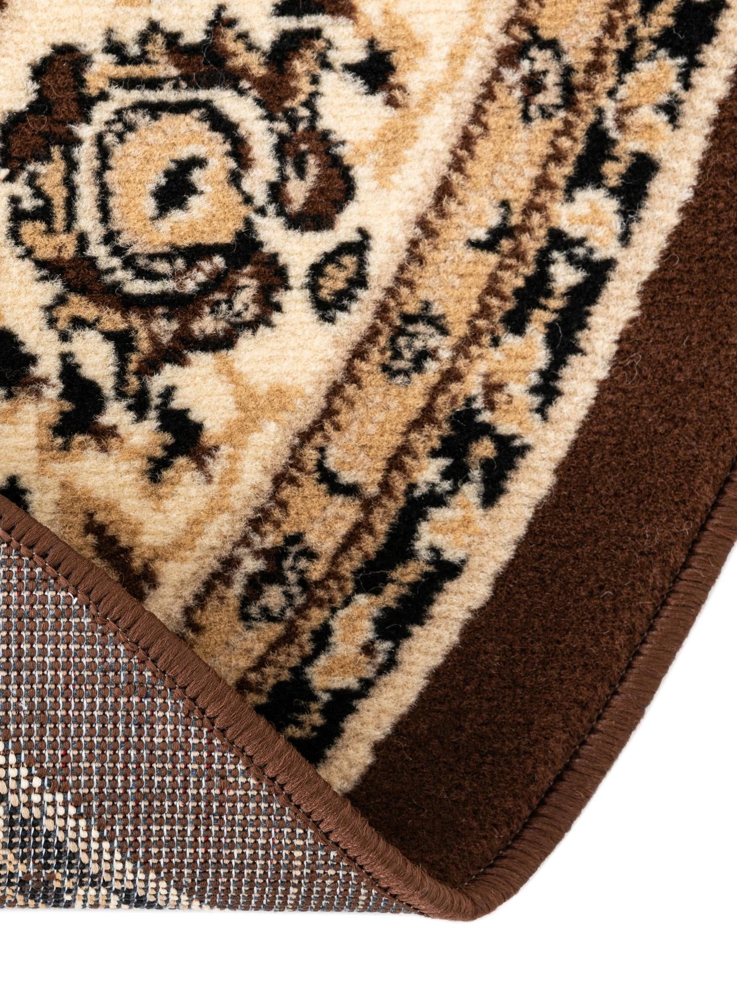 Brown 10' x 10' Sialk Hill Round Area Rug 100% Polypropylene Durable Easy Clean Classic Traditional Design Carpet for Interior Design for Sale at Rug Engine