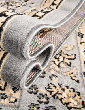 Gray 3' 1 x 3' 1 Sialk Hill Round Area Rug 100% Polypropylene Durable Easy Clean Classic Traditional Design Carpet for Interior Design for Sale at Rug Engine