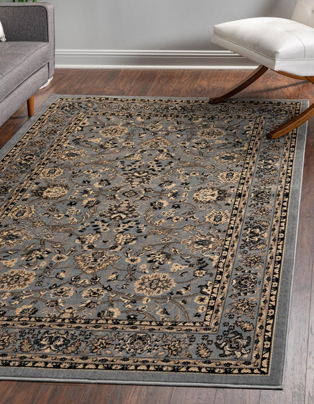 Gray 7' 10 x 10' Sialk Hill Rectangle Area Rug 100% Polypropylene Durable Easy Clean Classic Traditional Design Carpet for Interior Design for Sale at Rug Engine