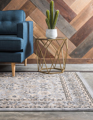 Gray 5' 3 x 8' Sialk Hill Rectangle Area Rug 100% Polypropylene Durable Easy Clean Classic Traditional Design Carpet for Interior Design for Sale at Rug Engine