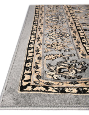 Gray 5' 3 x 8' Sialk Hill Rectangle Area Rug 100% Polypropylene Durable Easy Clean Classic Traditional Design Carpet for Interior Design for Sale at Rug Engine