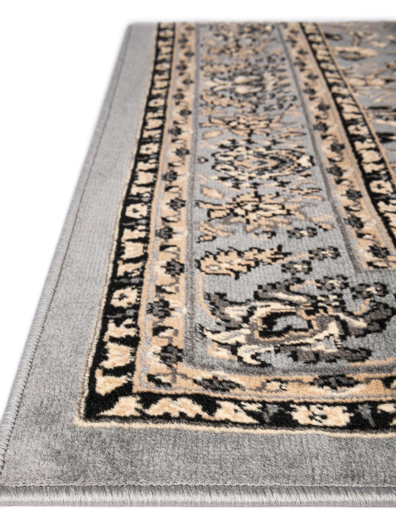Gray 7' 10 x 10' Sialk Hill Rectangle Area Rug 100% Polypropylene Durable Easy Clean Classic Traditional Design Carpet for Interior Design for Sale at Rug Engine