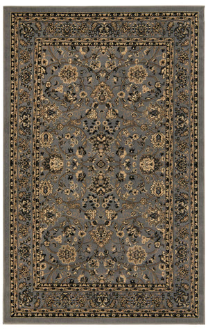 Gray 5' 3 x 8' Sialk Hill Rectangle Area Rug 100% Polypropylene Durable Easy Clean Classic Traditional Design Carpet for Interior Design for Sale at Rug Engine