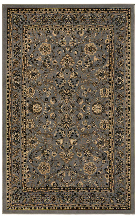Gray 5' 3 x 8' Sialk Hill Rectangle Area Rug 100% Polypropylene Durable Easy Clean Classic Traditional Design Carpet for Interior Design for Sale at Rug Engine