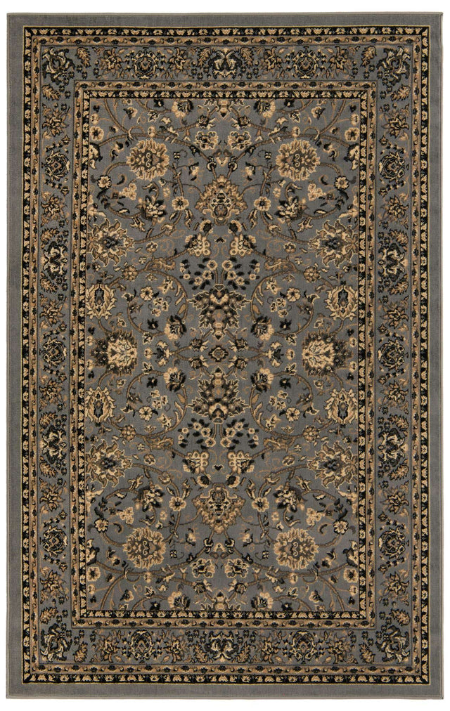 Gray 5' 3 x 8' Sialk Hill Rectangle Area Rug 100% Polypropylene Durable Easy Clean Classic Traditional Design Carpet for Interior Design for Sale at Rug Engine