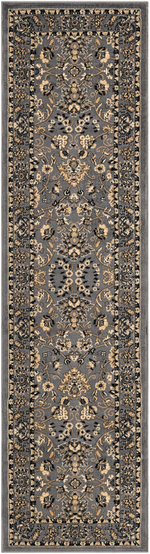 Gray 2' 7 x 10' Sialk Hill Runner Area Rug 100% Polypropylene Durable Easy Clean Classic Traditional Design Carpet for Interior Design for Sale at Rug Engine