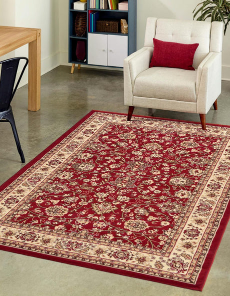 Burgundy 5' 3 x 8' Sialk Hill Rectangle Rug