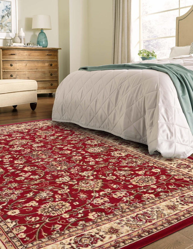 Burgundy 6' 1 x 9' Sialk Hill Rectangle Area Rug 100% Polypropylene Durable Easy Clean Classic Traditional Design Carpet for Interior Design for Sale at Rug Engine