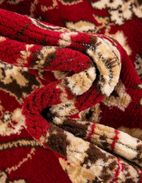 Burgundy 5' 3 x 8' Sialk Hill Rectangle Area Rug Discounted Clearance Final Sale