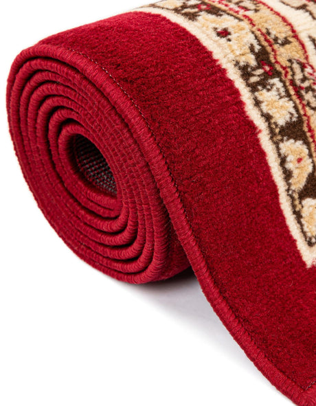 Burgundy 5' 3 x 7' 1 Sialk Hill Rectangle Area Rug 100% Polypropylene Durable Easy Clean Classic Traditional Design Carpet for Interior Design for Sale at Rug Engine