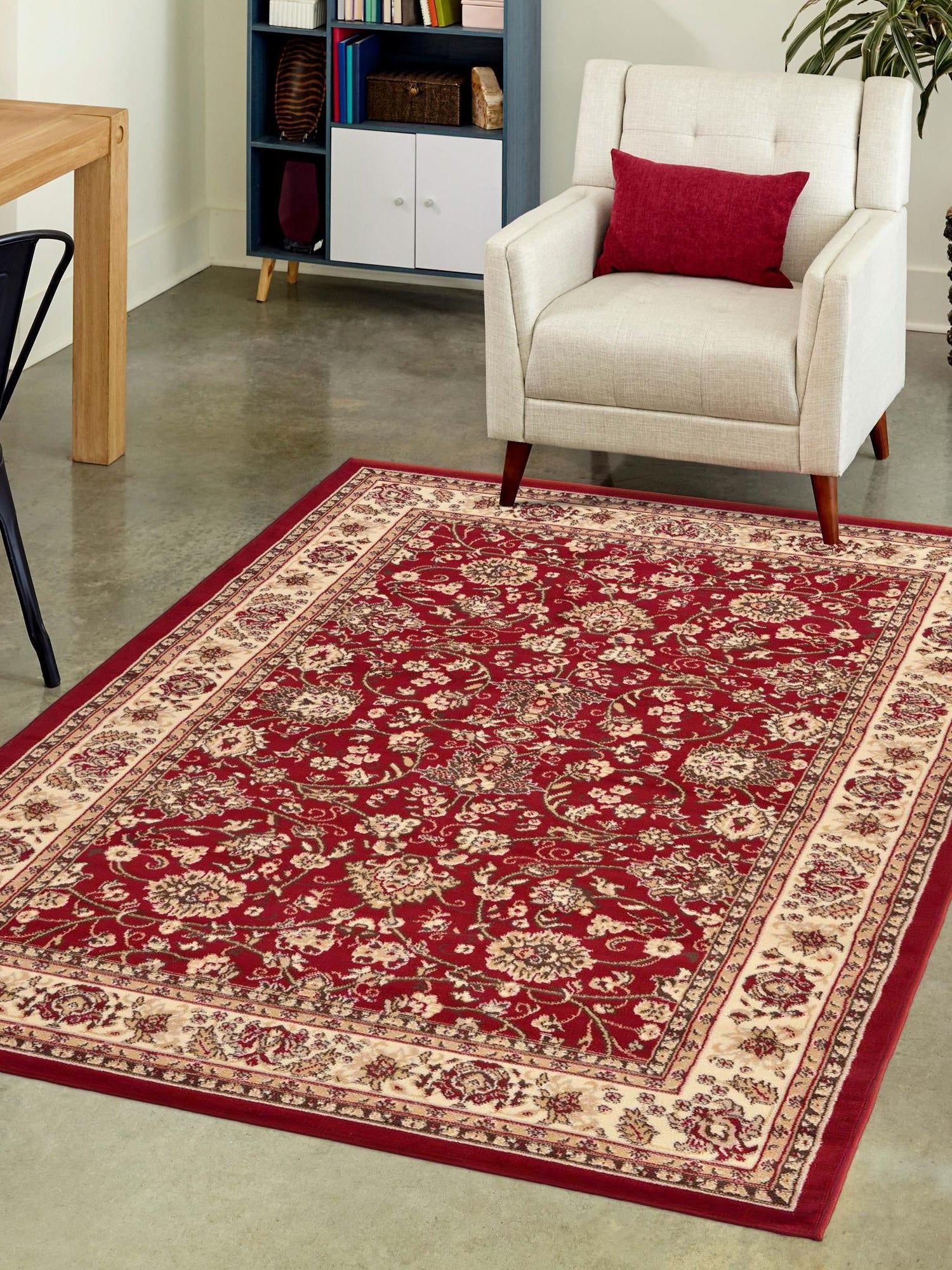 Burgundy 7' 10 x 11' Sialk Hill Rectangle Area Rug 100% Polypropylene Durable Easy Clean Classic Traditional Design Carpet for Interior Design for Sale at Rug Engine