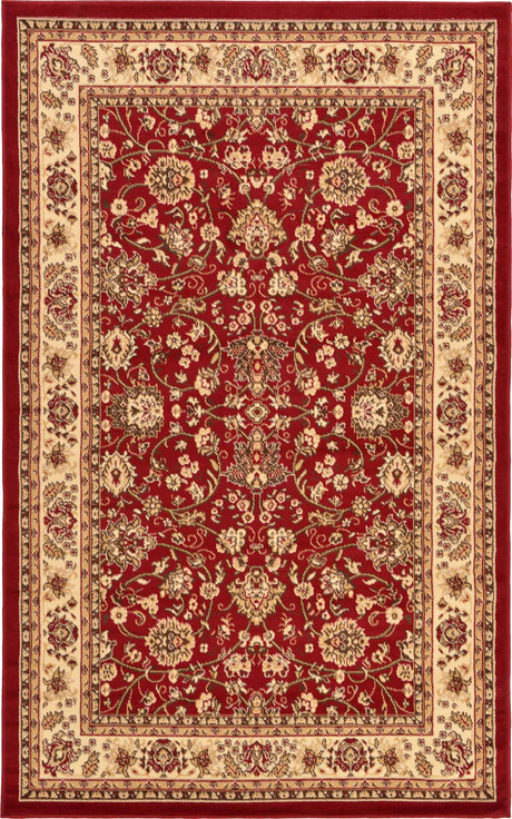 Burgundy 5' 3 x 8' Sialk Hill Rectangle Rug