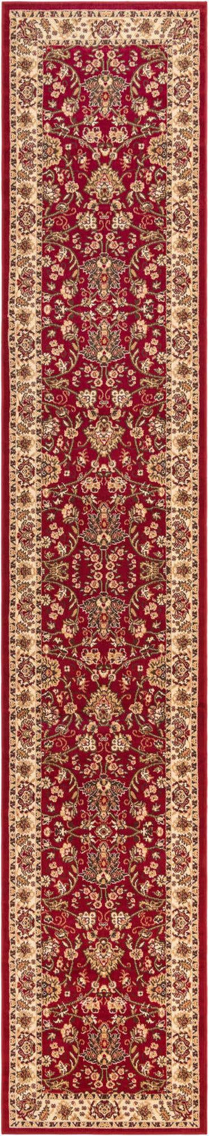 Burgundy 3' 1 x 16' 5 Sialk Hill Runner Area Rug 100% Polypropylene Durable Easy Clean Classic Traditional Design Carpet for Interior Design for Sale at Rug Engine