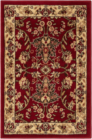 Burgundy 2' x 3' 1 Sialk Hill Rectangle Area Rug 100% Polypropylene Durable Easy Clean Classic Traditional Design Carpet for Interior Design for Sale at Rug Engine