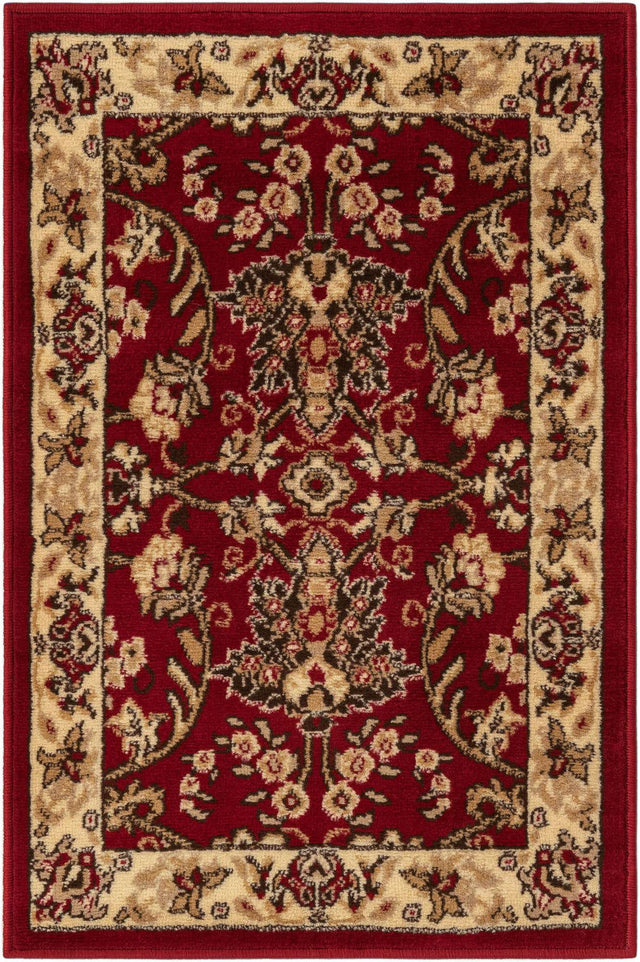 Burgundy 2' x 3' 1 Sialk Hill Rectangle Area Rug 100% Polypropylene Durable Easy Clean Classic Traditional Design Carpet for Interior Design for Sale at Rug Engine
