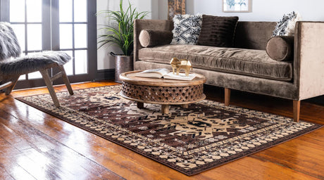 Brown 6' 1 x 9' Taftan Rectangle Area Rug
