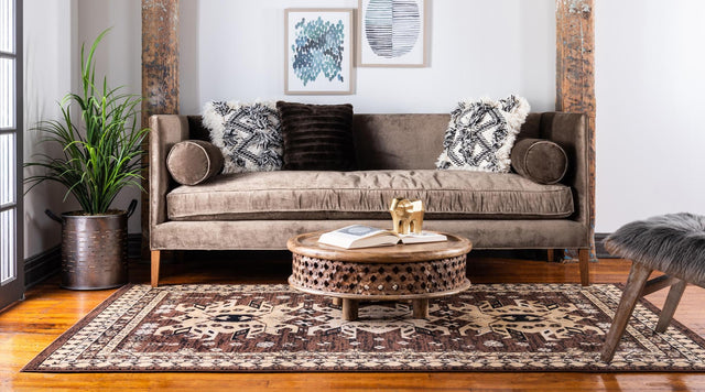 Brown 7' 1 x 10' Taftan Rectangle Area Rug