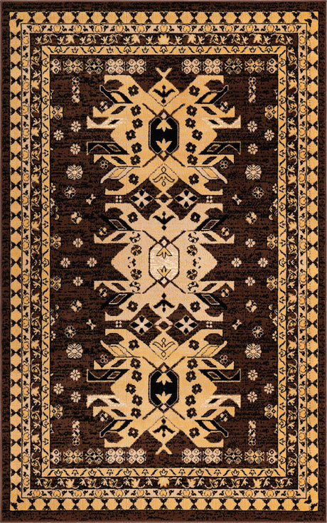 Brown 5' 3 x 8' Taftan Rectangle Area Rug