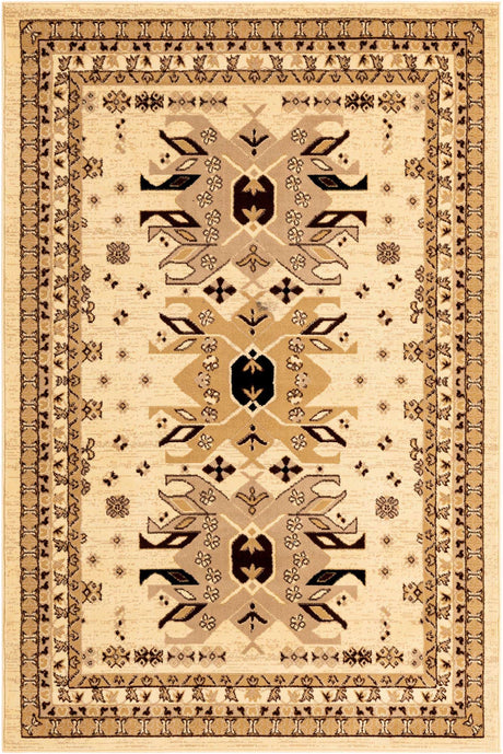 Ivory 5' 3 x 8' Taftan Rectangle Area Rug
