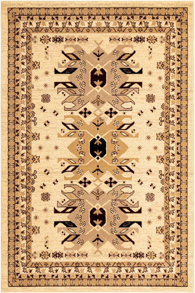 Ivory 5' 3 x 8' Taftan Rectangle Rug