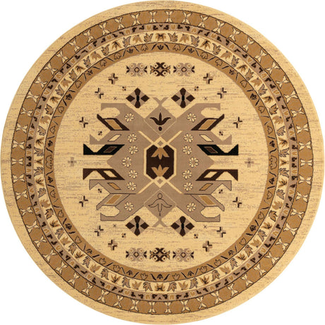 Ivory 7' 10 x 7' 10 Taftan Round Area Rug
