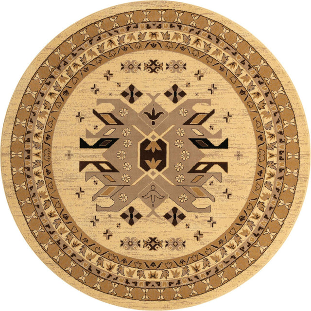 Ivory 8' x 8' Taftan Round Rug