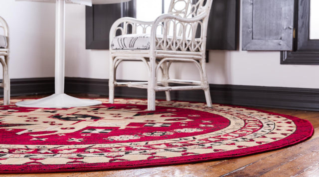 Red 7' 10 x 7' 10 Taftan Round Area Rug