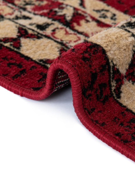 Red 7' 10 x 7' 10 Taftan Round Area Rug Durable 100% Polypropylene Classic Traditional Design Easy Clean Carpet for Home Interiors for Sale at Rug Engine