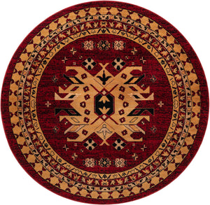 Red 7' 10 x 7' 10 Taftan Round Area Rug