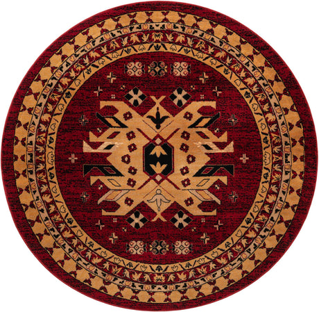 Red 7' 10 x 7' 10 Taftan Round Area Rug
