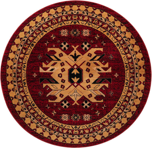 Red 7' 10 x 7' 10 Taftan Round Area Rug