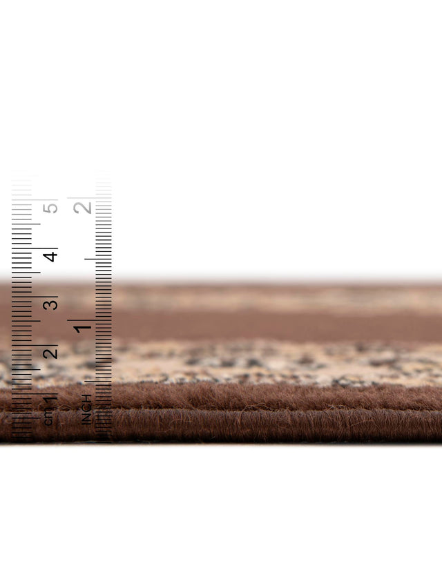 Brown 4' 1 x 6' 1 Reza Rectangle Area Rug 100% Polypropylene Easy Clean Traditional Motif Classic Carpet for Home Interiors for Sale at Rug Engine