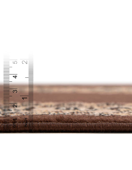 Brown 10' x 14' 1 Reza Rectangle Area Rug 100% Polypropylene Easy Clean Traditional Motif Classic Carpet for Home Interiors for Sale at Rug Engine