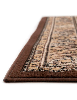 Brown 5' 3 x 7' 1 Reza Rectangle Area Rug 100% Polypropylene Easy Clean Traditional Motif Classic Carpet for Home Interiors for Sale at Rug Engine